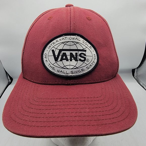 Vans International Sole Off The Wall Snapback Hat Dark Red Adjustable Casual - Picture 1 of 10
